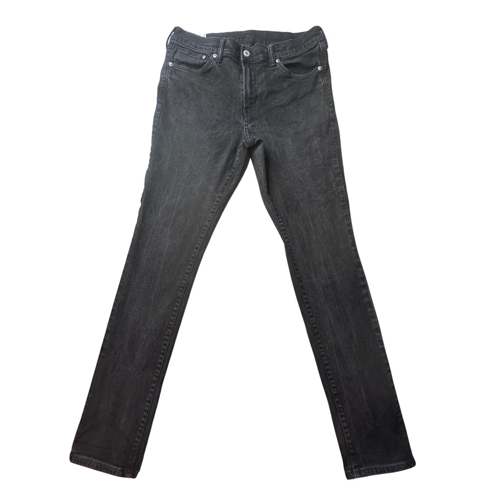 H&M Jeans Mens 34x32 (33x29) Black Skinny Fit Denim Stretch Casual Pants